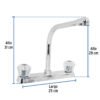 49192 - Mezcladora 8" fregadero cromo, cuello cobra, acrílico, BASIC