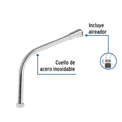 49193 - Cuello tipo cobra para mezcladora de fregadero, cromo, Basic