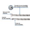 49202 - Manguera para monomando, acero inox, 1/2" x 3/8" UNF, 55cm