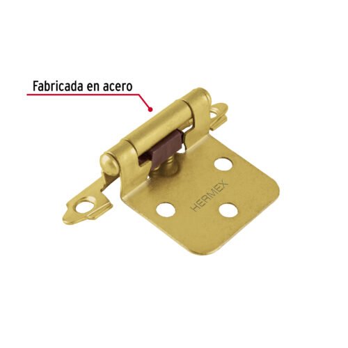 49205 - Bolsa con 2 bisagras parche de 7cm, latonado, HERMEX