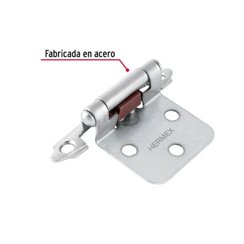 49207 - Bolsa con 2 bisagras parche de 7cm, niquelado, HERMEX