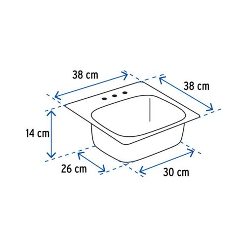 49208 - Tarja de empotrar sencilla 38x38cm, Foset Basic