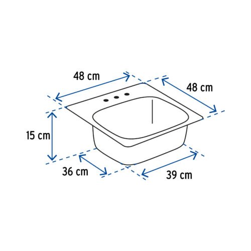 49209 - Tarja de empotrar sencilla 48x48cm, Foset Basic