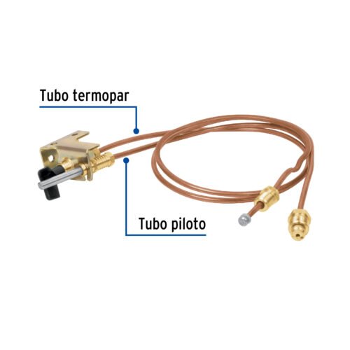 49212 - Termopar con piloto, tubo de cobre, 60 cm, Foset