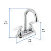 49213 - Mezcladora 4" para lavabo, cuello bar, manerales cono