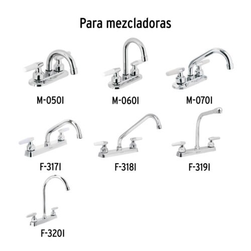 49214 - Juego de manerales cono p/lavabo-fregadero, cromo, Basic