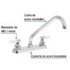 49221 - Mezcladora 8" fregadero cromo, cuello largo, cono, BASIC
