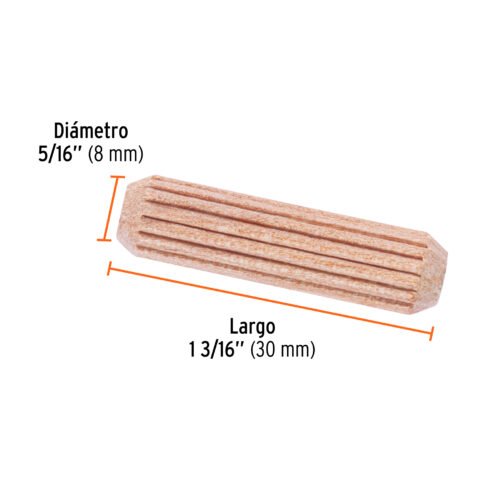 49222 - Blíster con 100 taquetes de madera ranurado 5/16", FIERO