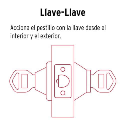 49223 - Cerrojo llave-llave negro, llave de puntos, HERMEX