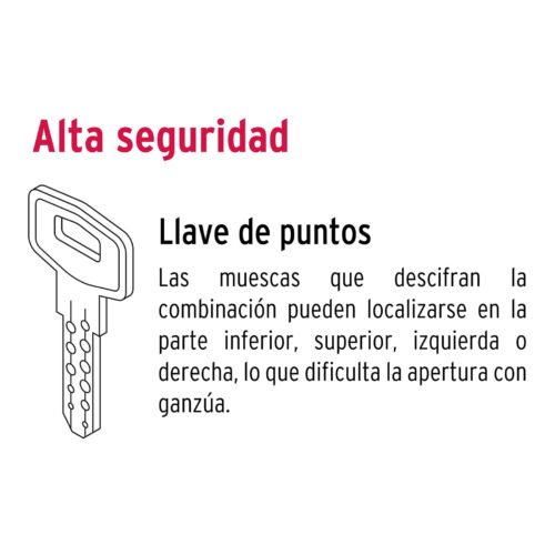 49223 - Cerrojo llave-llave negro, llave de puntos, HERMEX