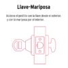49224 - Cerrojo llave-mariposa negro, llave de puntos, HERMEX