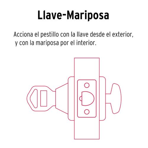 49224 - Cerrojo llave-mariposa negro, llave de puntos, HERMEX