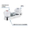 49231 - Mezcladora 4" para lavabo, nariz larga, manerales acrílico