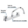 49238 - Mezcladora 8" fregadero cromo, cuello corto,hexagonal, BASIC
