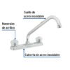 49240 - Mezcladora 8" fregadero cromo, cuello largo, acrílico, BASIC