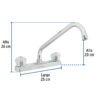 49240 - Mezcladora 8" fregadero cromo, cuello largo, acrílico, BASIC