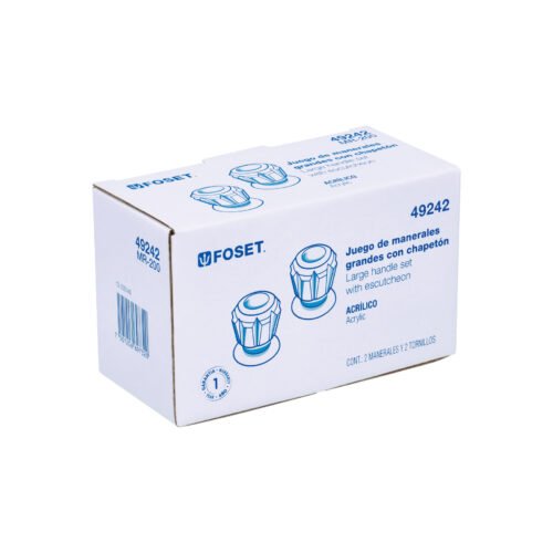 49242 - Juego de 2 manerales acrílico trans. para regadera, Basic