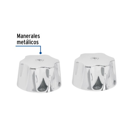 49243 - Juego de manerales hex metálicos p/lav-fregadero,cromo,Basic