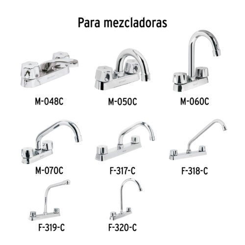 49243 - Juego de manerales hex metálicos p/lav-fregadero,cromo,Basic