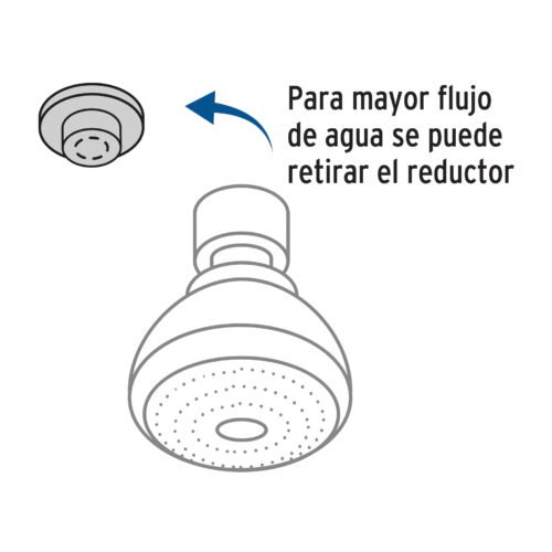 49246 - Regadera redonda 3" brazo y chapetón de acero, Foset Basic