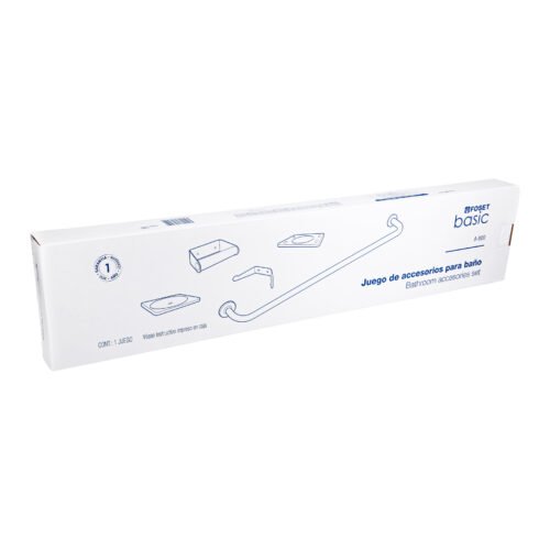 49255 - Juego de 5 accesorios para baño, acero inoxidable, BASIC