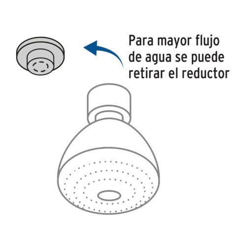49259 - Regadera 3", 5 funciones brazo y chapetón de acero, Aqua