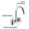 49275 - Mezcladora 4" para lavabo, cuello bar, cartucho cerámico