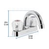 49276 - Mezcladora 4" para lavabo, cuello curvo, manerales acrílico