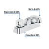 49281 - Mezcladora 4" lavabo, ABS, hexagonal, BASIC