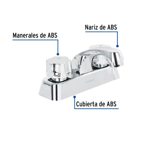 49281 - Mezcladora 4" lavabo, ABS, hexagonal, BASIC