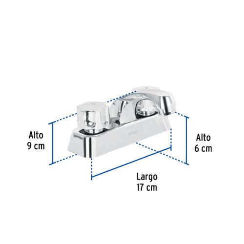 49281 - Mezcladora 4" lavabo, ABS, hexagonal, BASIC
