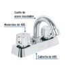 49282 - Mezcladora 4" lavabo, ABS, cuello curvo, hexagonal, BASIC