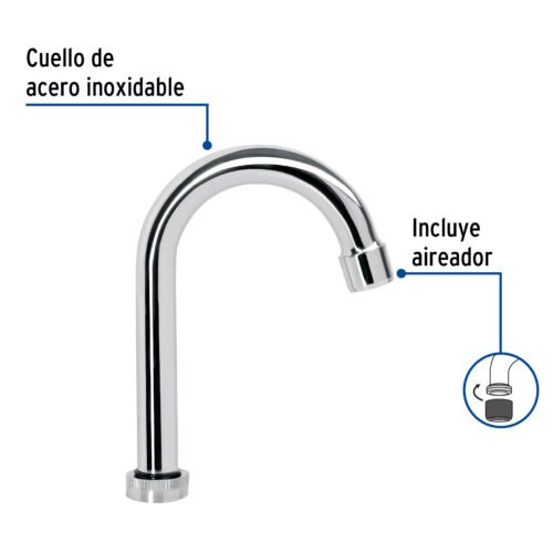 49285 - Cuello tipo bar para mezcladora de lavabo, cromo, Basic