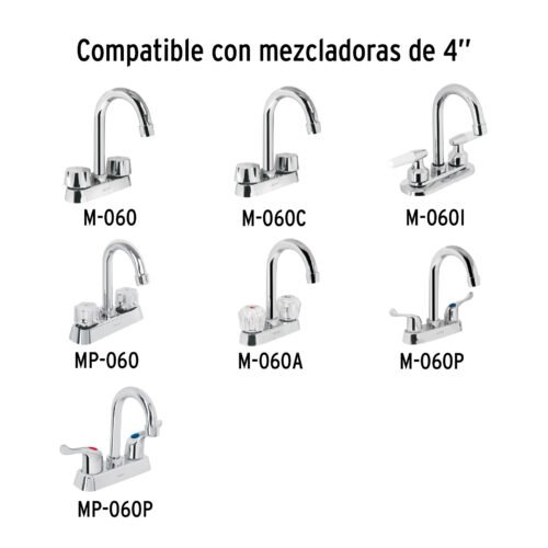 49285 - Cuello tipo bar para mezcladora de lavabo, cromo, Basic