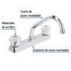 49286 - Mezcladora 8" fregadero cromo, cuello corto, acrílico, BASIC