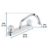 49286 - Mezcladora 8" fregadero cromo, cuello corto, acrílico, BASIC