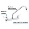 49287 - Mezcladora 8" fregadero cromo, cuello largo, palanca, BASIC