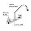 49289 - Mezcladora 8" fregadero, ABS, cuello corto, hexagonal, BASIC