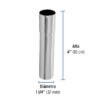49295 - Extensión 10 cm latón cromado para contra de lavabo, 1-1/4"