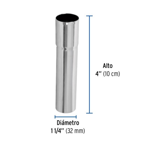 49295 - Extensión 10 cm latón cromado para contra de lavabo, 1-1/4"
