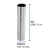 49296 - Extensión 15 cm latón cromado para contra de lavabo, 1-1/4"