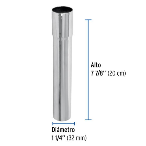 49297 - Extensión 20 cm latón cromado para contra de lavabo, 1-1/4"