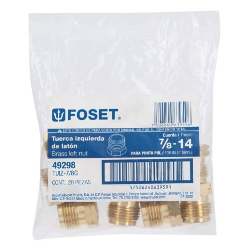 49298 - Tuerca izquierda de latón 7/8" a granel, Foset