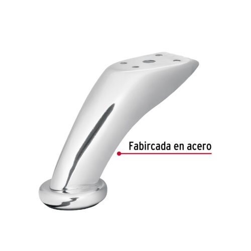 49302 - Pata para sofa y mueble, cromo, 90 mm altura, HERMEX