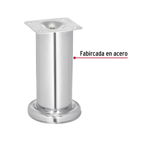 49303 - Pata para sofa y mueble, cromo, 120 mm altura, HERMEX