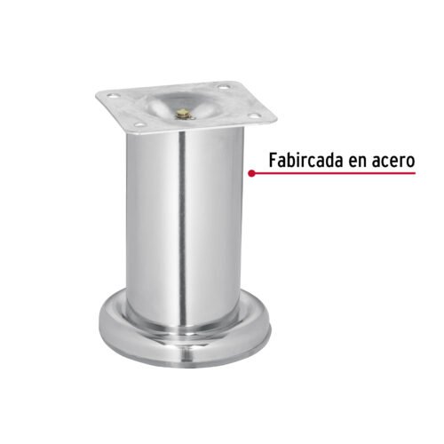49304 - Pata para sofa y mueble, cromo, 100 mm altura, HERMEX