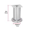 49304 - Pata para sofa y mueble, cromo, 100 mm altura, HERMEX