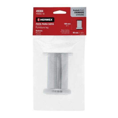 49304 - Pata para sofa y mueble, cromo, 100 mm altura, HERMEX