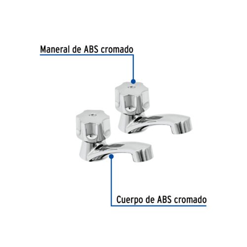 49308 - Juego llaves individuales lavabo, ABS, hexagonal, BASIC