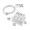 493222 49322 - Multicontacto 16 AWG doméstico 3 entradas 4 ptos USB, blanco